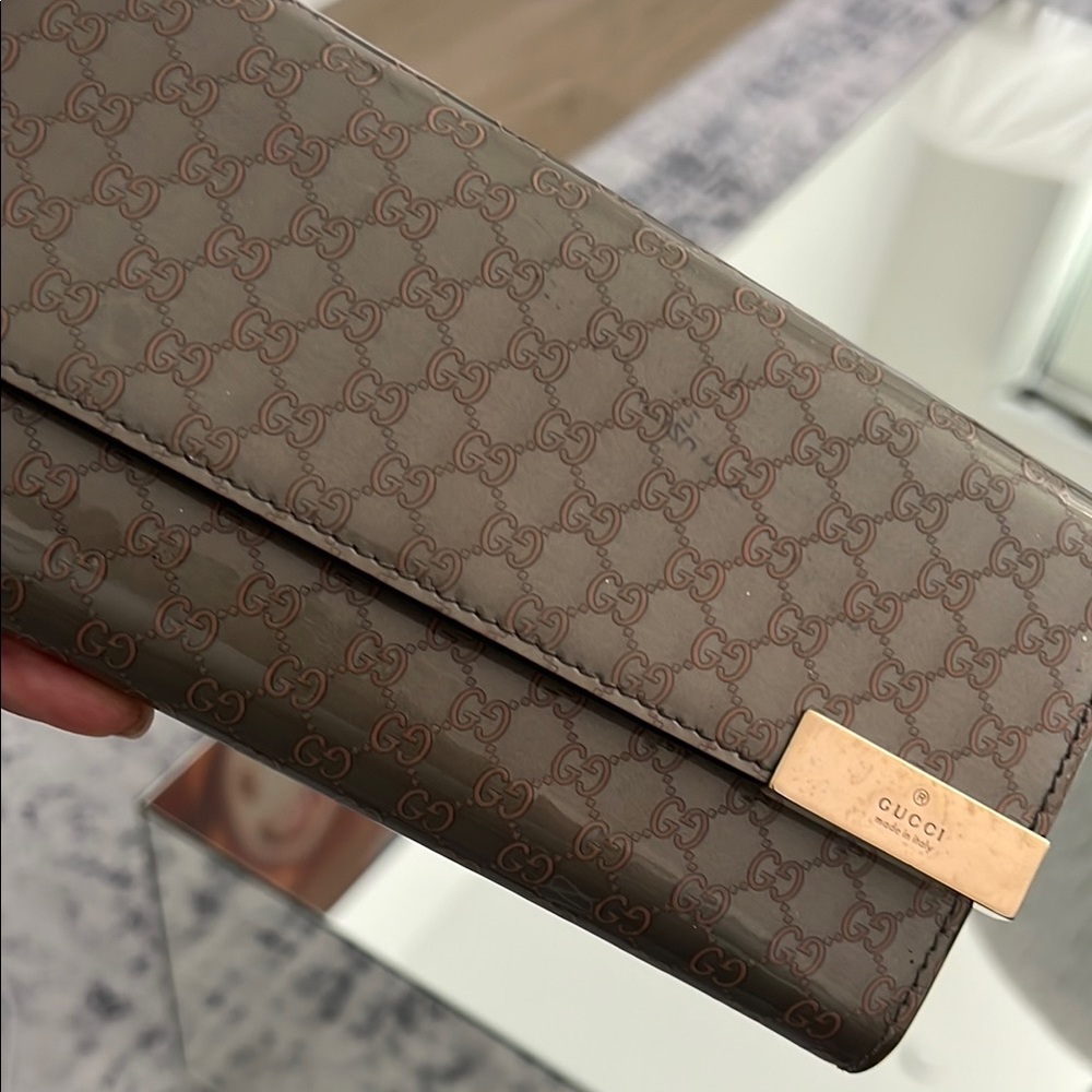 Gucci Brown Monogram Clutch